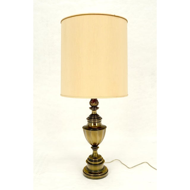 Brass Mid Century Modern c1970s Brass Vase Cup Shape Table Lamp For Sale - Image 8 of 10