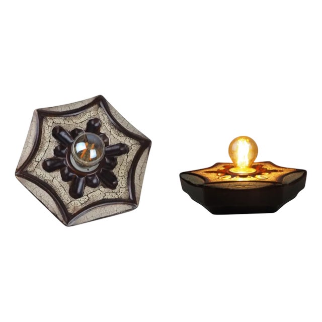 Ceramic Wall Scones from Pan Leuchten, 1970s, Set of 2 For Sale