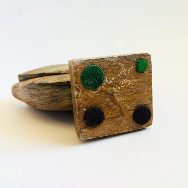 Vintage Carved Stone Bird - Signed and Dated 1985 For Sale - Image 10 of 10