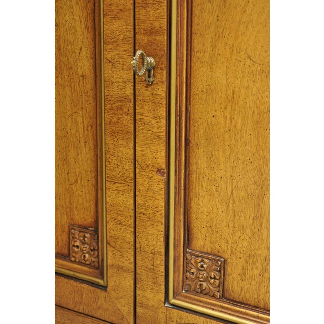 Mid 20th Century Henredon French Country Provincial Walnut Fruitwood 3 Pc Wall Unit Bookcase For Sale - Image 9 of 18