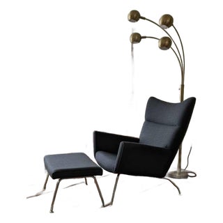 MCM Hans Wegner for Carl Hansen Style Lounge Chair & Ottoman For Sale
