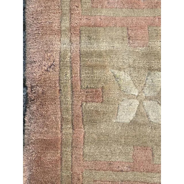 Pink Vintage Nepalese Modern Design Rug, 1980s For Sale - Image 8 of 10
