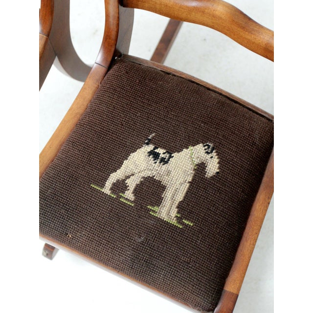 Vintage Kid's Chairs With Needlepoint Seats Pair For Sale - Image 10 of 11