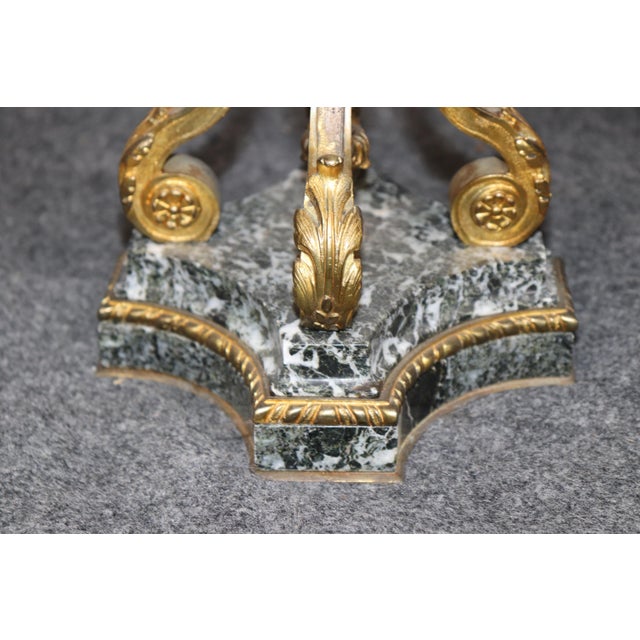 Metal Pair 1920's French Louis XV Style Marble and Bronze Candelabras For Sale - Image 7 of 9