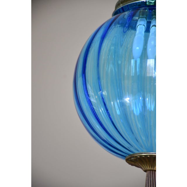Vintage Murano Blue Glass Pendant Light, 1960 For Sale - Image 10 of 11