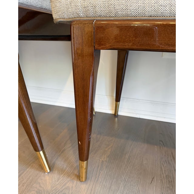 Set of 10 Lorin Marsh Art Deco Tuxedo Dining Chairs in High-Gloss Mahogany & Brass For Sale - Image 18 of 18