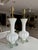 Pair Murano White and Silver Inclusions Glass Table Lamps For Sale - Image 4 of 16