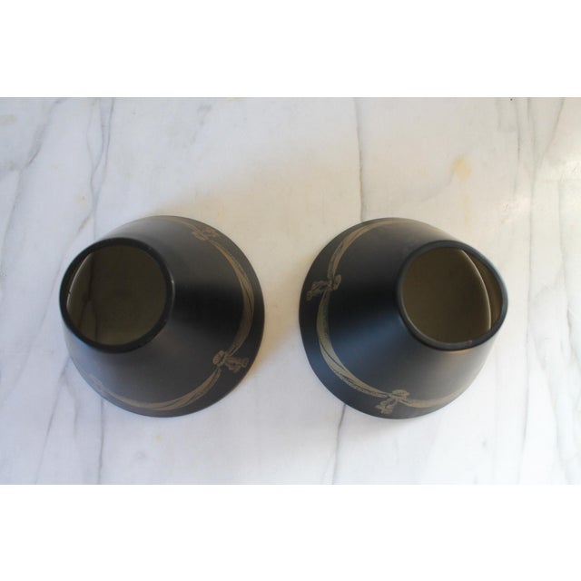 Pair of Vintage Tapered Cone-Shaped Toleware Metal Lamp Shades For Sale - Image 4 of 13