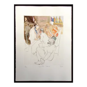 William Papas "Courtroom, Nashville" Hand Colored Signed & Numbered Art Etching