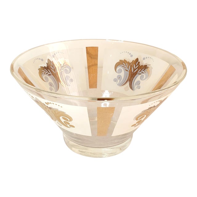 Vintage White and Gold Punch Bowl Chairish