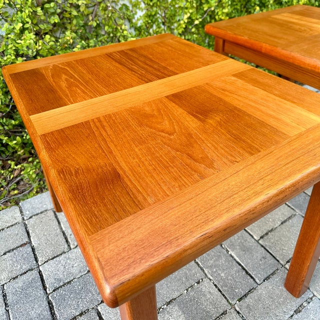 1980s Refinished Danish Modern Teak Side / End Tables by Abj - a Pair For Sale - Image 9 of 10