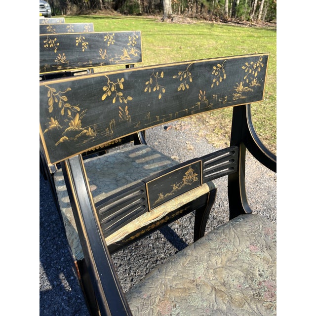 Chinoiserie Painted Dining Chairs Set of 6 For Sale - Image 11 of 12