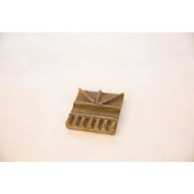 :: Vintage handmade square bronze coin. Circa mid 20th century and possibly older, this piece has such incredible handmade...