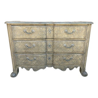 Vintage Baker Furniture French Provincial Painted Three-Drawer Commode For Sale