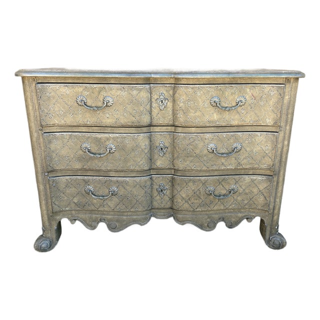 Vintage Baker Furniture French Provincial Painted Three-Drawer Commode For Sale