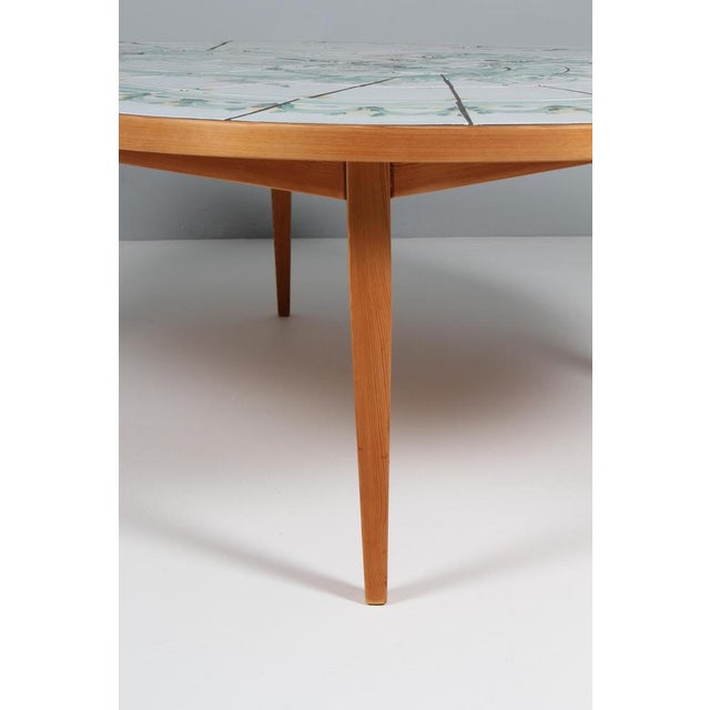 Pine Coffee Table with Painted Tiles by Bjørn Wiinblad, 1970s For Sale - Image 6 of 8