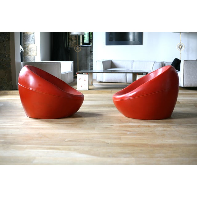 Space Age Armchairs in Fiberglass, 1960s, Set of 2 For Sale - Image 15 of 18