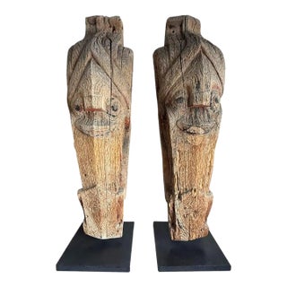 Pair of Antique Singa Sculptures, Batak Tribe Sumatra, Early 20th Century For Sale