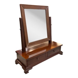 Vintage Craftique Traditional Chippendale Style Mahogany Table Top Vanity / Shave Mirror For Sale