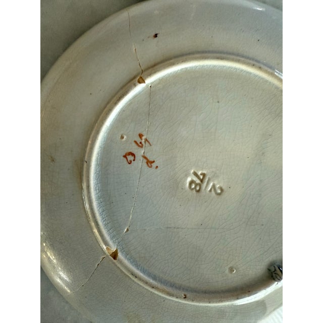 Antique Tea House Pattern Small Polychrome Plates - Set of 8 For Sale - Image 10 of 10