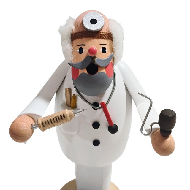 Traditional Vintage Handcrafted German Karl Werner Wooden Dentist Incense Smoker Figurine For Sale - Image 3 of 8