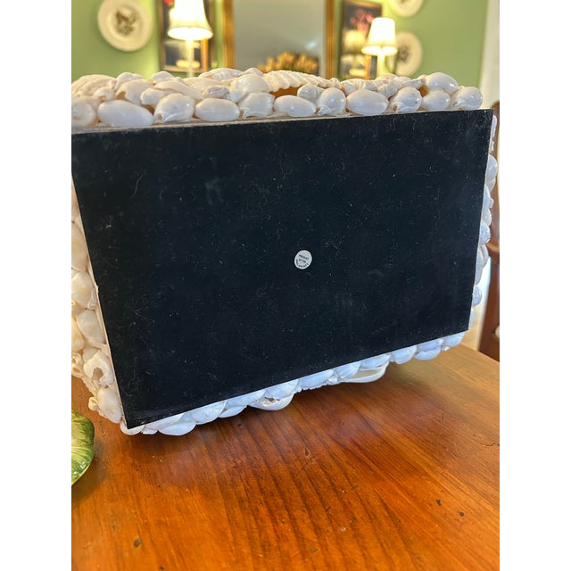 White Late 20th Century Coastal or Palm Beach Sailors Valentine White Shell Encrusted Box For Sale - Image 8 of 8