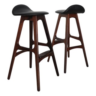 Scandinavian Bar Stools by Erik Buch, 1960s, Set of 2 For Sale