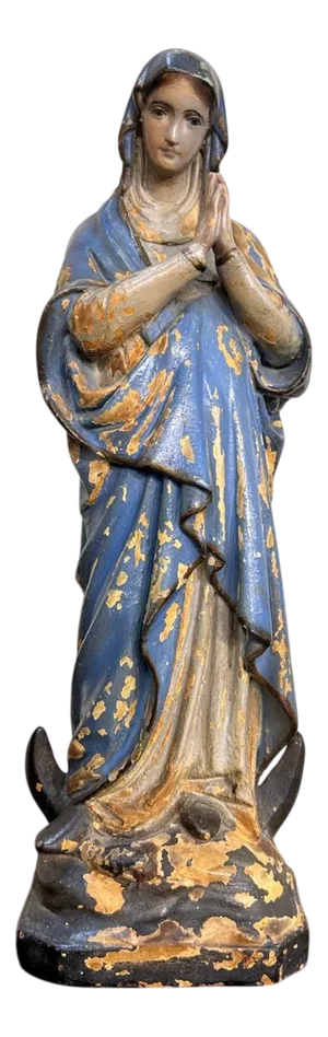 Polychrome Papier-Mâché Immaculate Mary Sculpture, Central Italy, 18th Century