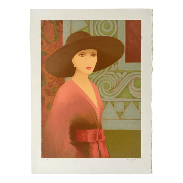Annie Retivat, La Robe Rose, 1990, Limited Edition Lithograph For Sale