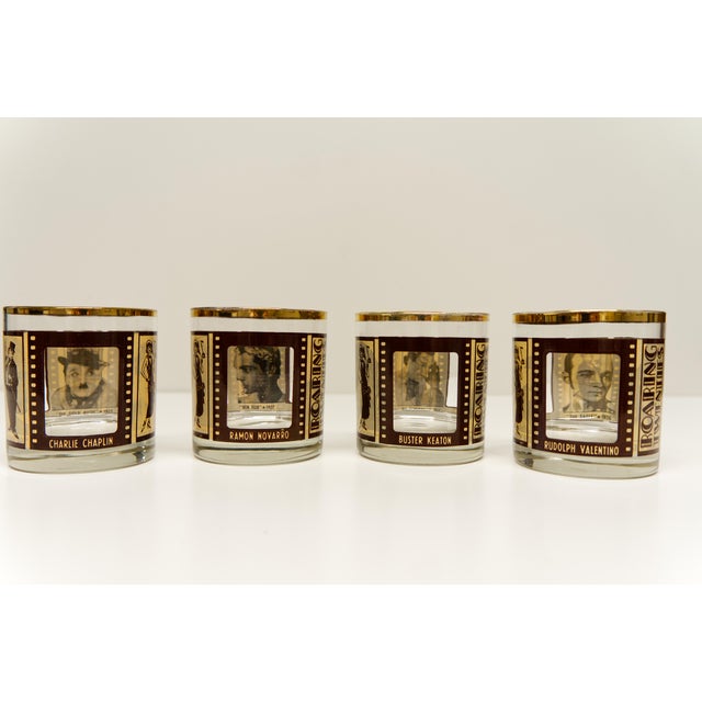 Mid 20th Century Roaring Twenties Film Strip Rocks Whiskey Glasses Set of 4 For Sale - Image 5 of 5