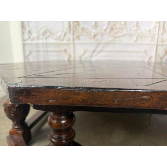 Spanish Monumental Octagonal Baroque Coffee Table With Parquetry Top For Sale - Image 3 of 15