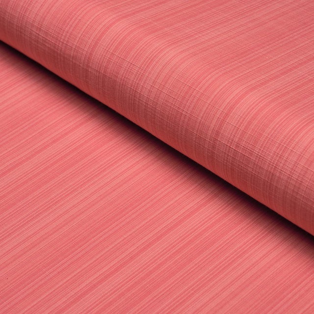 SAMPLE - Schumacher X Mark D. Sikes Gracie Solid Strié Fabric In Coral For Sale