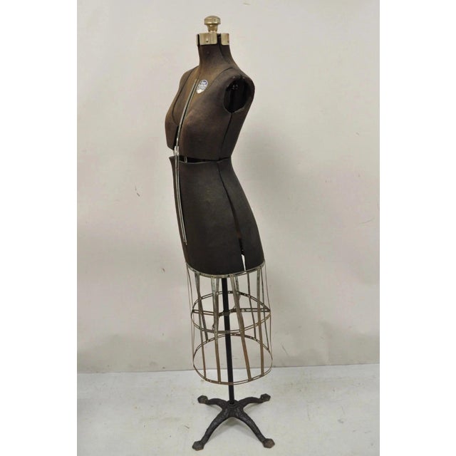 Vintage Acme Adjustable Cast Iron Collapsible Dress Form Mannequin Size A. Circa Mid 20th Century. Measurements: 61" H x...