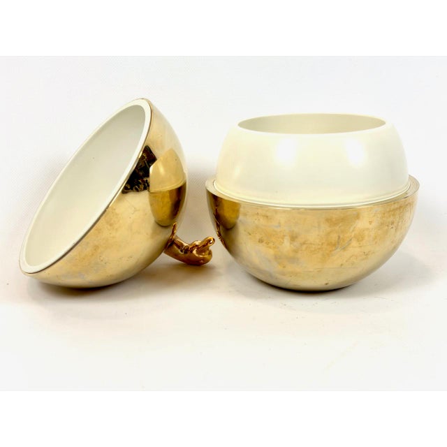 Vintage Gilded Ball Shape Ice Bucket with Duck Head Top Handle attributed to Hans Turnwald for Freddotherm, Switzerland, 1970s For Sale - Image 4 of 7