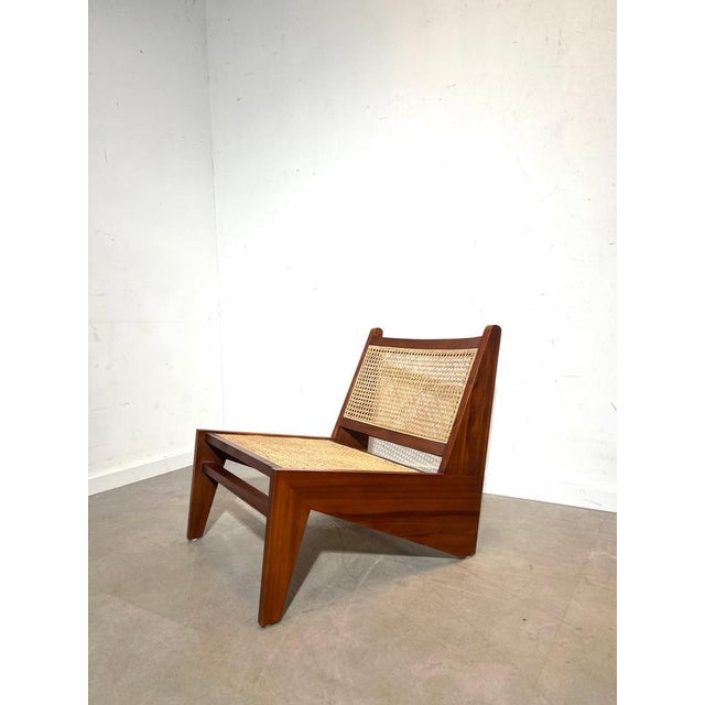Brown Kangaroo Lounge Chair in Teak & Rattan For Sale - Image 8 of 8
