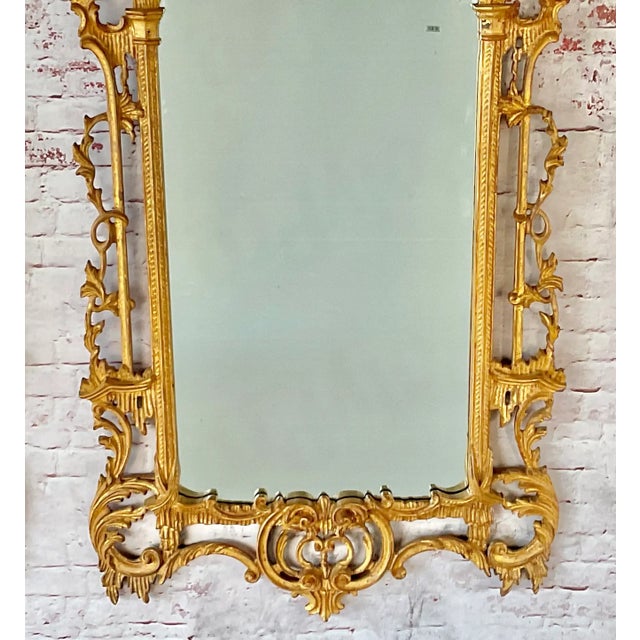La Barge La Barge Chinese Chippendale Style Chinoiserie Pagoda Mirror Giltwood Finish For Sale - Image 4 of 17