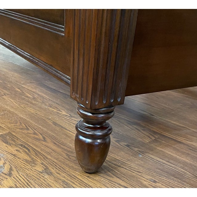 Wood Louis XVI King Size Bed by Leighton Hall - Showroom Sample For Sale - Image 7 of 8