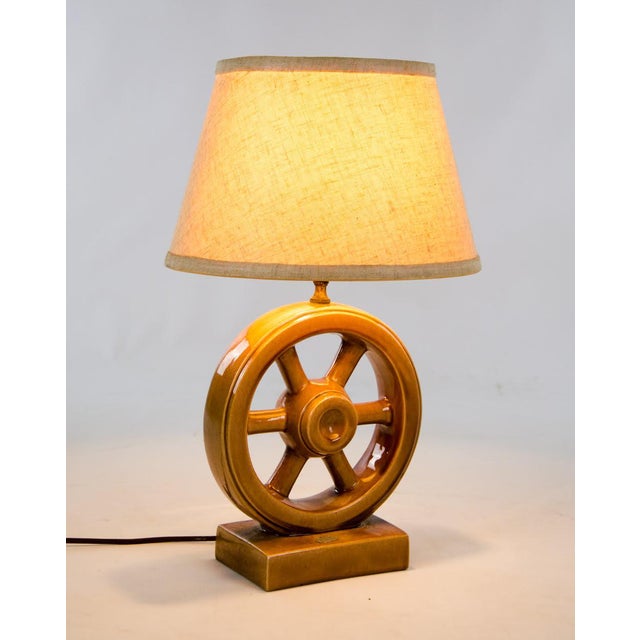 1950s Royal Haeger Ceramic Wagon Wheel Table Lamp | Chairish