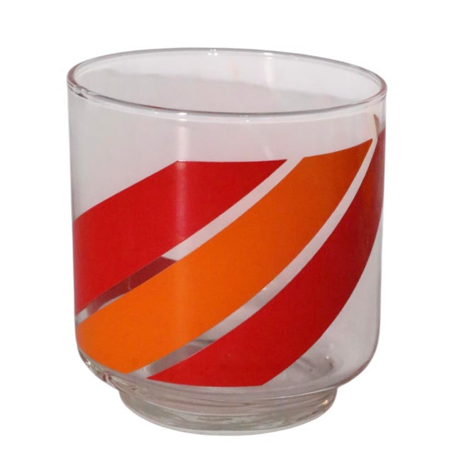 1970s Libbey Bold Super Graphic Mod Glasses - Set of Seven For Sale - Image 10 of 11