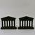 Vintage Solid Cast Iron Parthenon Greek Roman Temple Column Bookends With Faux Green Patina For Sale - Image 4 of 11
