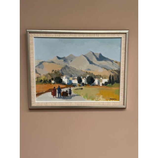 Original Swedish Oil on Canvas – “Landscape, Kos, Greece” by Stig Wernheden – Signed – Framed – 38 × 50 cm (15" × 19.7") –...