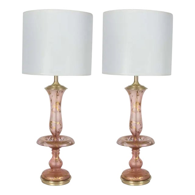 Amethyst Murano Glass Table Lamps by Barovier & Toso, 1960s, Set of 2 For Sale