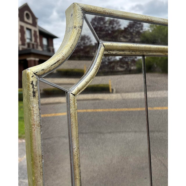 Vintage Regency Inspired Antique Mirrored Folding Screen For Sale - Image 4 of 10