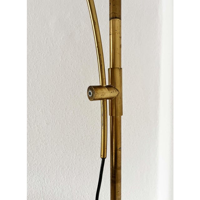 Vintage Postmodern German Brass Boca Arc Floor Lamp with Clamping Rod attributed to Florian Schulz, 1970s For Sale - Image 18 of 18