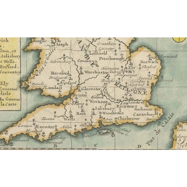 England and London Government Map with Allegorical Vignettes, 1720 For Sale - Image 6 of 10