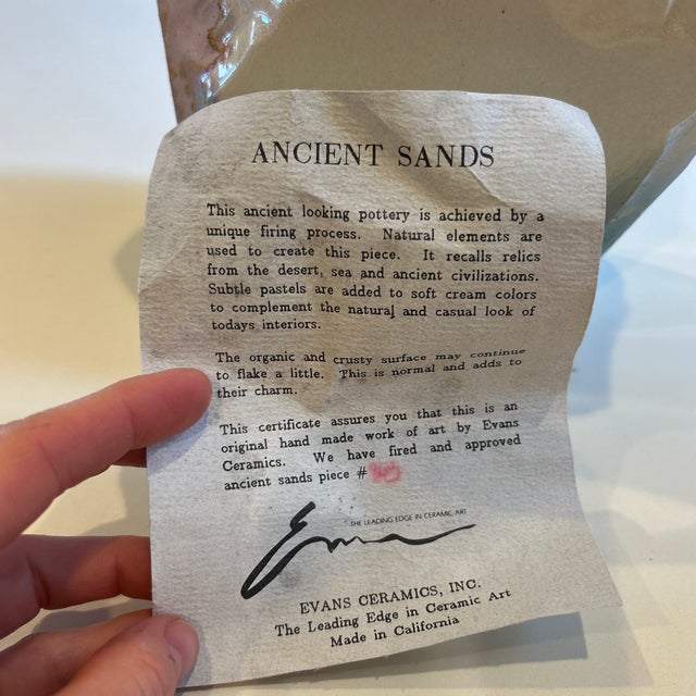 Tony Evans Original Vintage “Ancient Sands” Signed Pottery Vase For Sale - Image 11 of 11