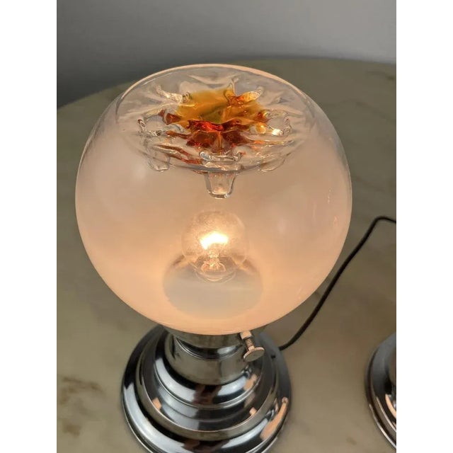 1970s Bedside Table Lamps of Toni Zuccheri for Mazzega, Italy, 1970s, Set of 2 For Sale - Image 5 of 13