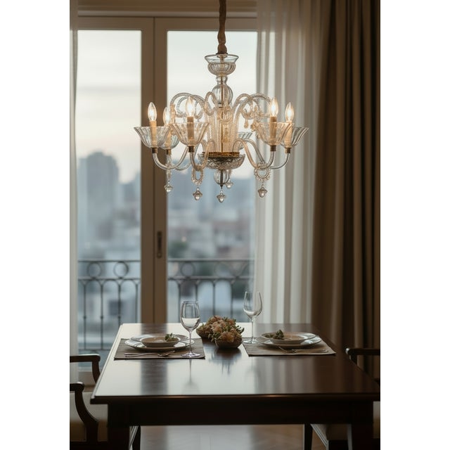 1970s Venetian Murano Glass Chandeliers, 1970s, Set of 2 For Sale - Image 5 of 11