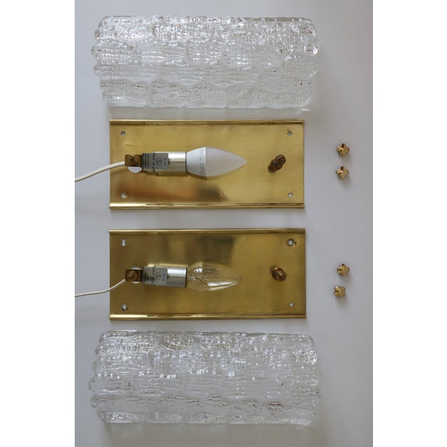 Glass and Brass Wall Lights by Carl Fagerlund for Orrefors, 1960s, Set of 2 For Sale - Image 6 of 18