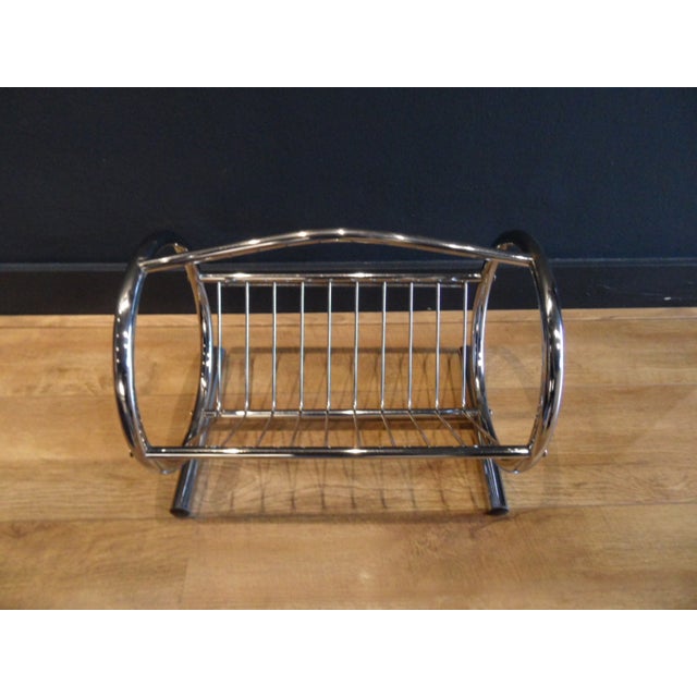 Vintage Chrome Magazine Rack, 1960s For Sale - Image 6 of 8